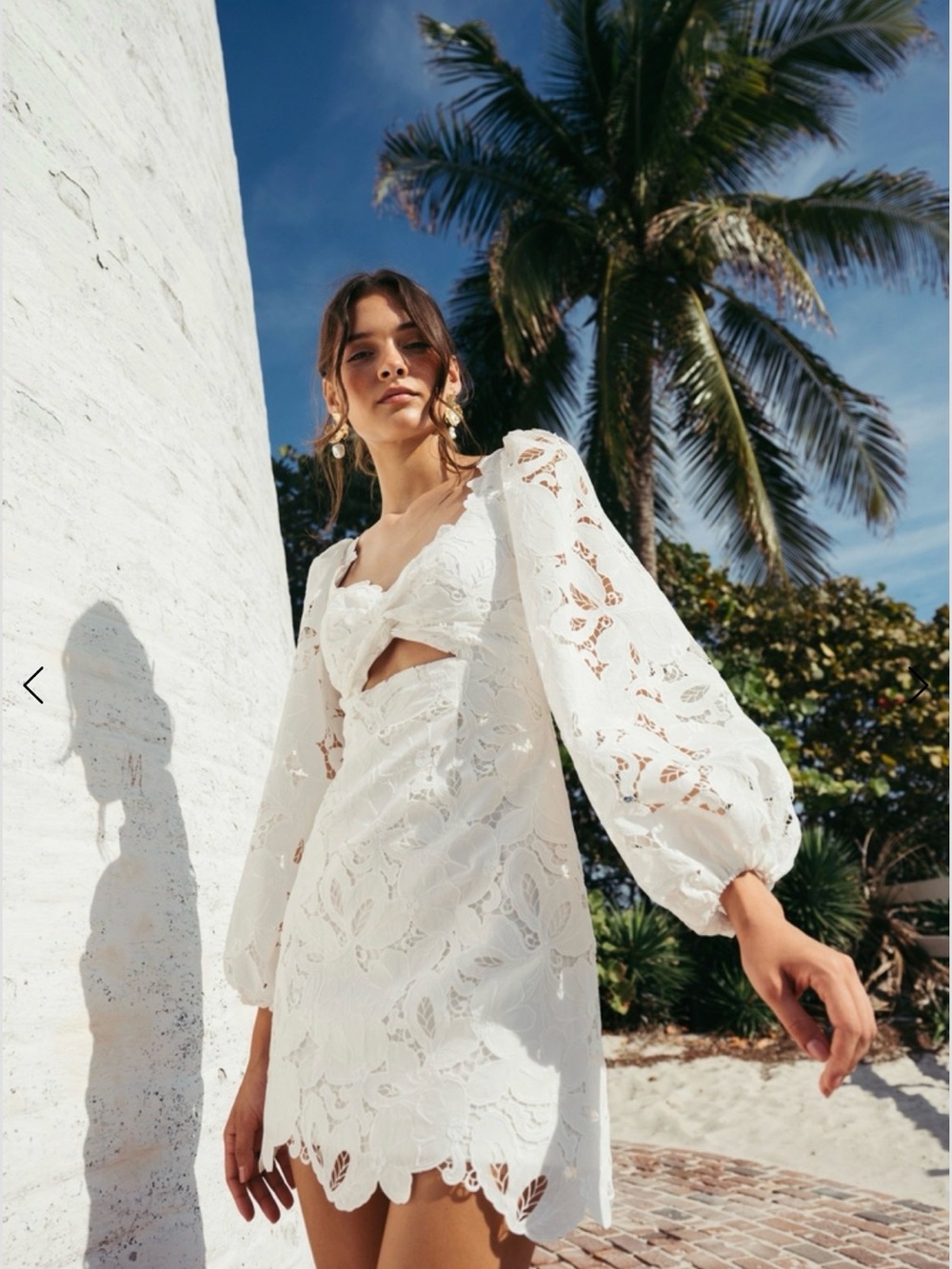 NWT Jenny Yoo Chaya White Lace Cutout Mini Dress